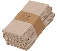 Ruvanti Cloth Napkins Set of 12, 18x18 Reusable Napkins Cloth Washable, Soft & Durable Table Napkin, Poly Cotton Fabric Dinner Napkins for Parties, Christmas, Thanksgiving, Weddings - Sand