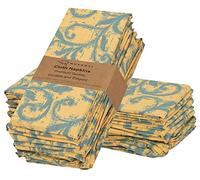 Ruvanti Cotton Napkin Set of 12 (100%, 18x18 Inches, Soft, Absorbent) - Vine Spirals