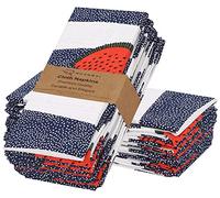 Ruvanti Cotton Napkins Set of 12, 100%, 18x18 Inches - Soft, Absorbent, Washable - Perfect for Parties, Weddings, Dinner - Watermelon