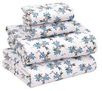 Ruvanti Flannel Sheet Sets Queen Size - 100% Cotton Brushed Flannel Sheet Set - Deep Pockets 16" (fits up to 18") - All Seasons Breathable and