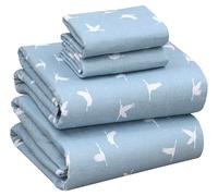 RUVANTI Flannel Sheets King Size - 100% Brushed Cotton Sheets - 16" Deep Pockets - Breathable, Extra Soft, Warm and Cozy - 4 Piece - We Fly