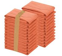RUVANTI Flour Sack Towels 24 Pack 28x28 Inch, 100% Cotton Tea Towel, Reusable, Machine Washable, Absorbent BarTowels - Dish Cloth Perfect for Drying Dishes & Cleaning - Orange