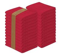 RUVANTI Flour Sack Towels 24 Pack 28x28 Inch, 100% Cotton Tea Towel, Reusable, Machine Washable, Absorbent BarTowels - Dish Cloth Perfect for Drying Dishes & Cleaning - Red