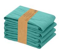 RUVANTI Flour Sack Towels 4 Pack 28x28 Inch, 100% Cotton Tea Towel, Reusable, Machine Washable, Absorbent BarTowels - Dish Cloth Perfect for Drying Dishes & Cleaning - Turquoise