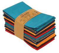 Ruvanti Multi Color Linen Napkins - 12 Pack, 18x18 Inch, Soft, Comfortable Reusable Table Napkins for Home, Dinner, Cocktail, Wedding, Party Use