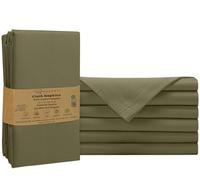 Ruvanti Premium Cloth Napkins Set of 6, 18x18 Inches, 100% Cotton, Washable, Soft & Absorbent, Perfect for Wedding, Christmas, Thanksgiving Dinners - Capulet Olive