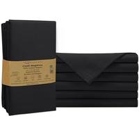 Ruvanti Premium Cloth Napkins Set of 6, 18x18 Inches, 100% Cotton, Washable, Soft & Absorbent, Perfect for Wedding, Christmas, Thanksgiving Dinners - Black Beauty