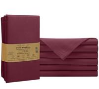 Ruvanti Premium Cloth Napkins Set of 6, 18x18 Inches, 100% Cotton, Washable, Soft & Absorbent, Perfect for Wedding, Christmas, Thanksgiving Dinners - Burgundy