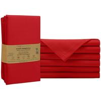 Ruvanti Premium Cloth Napkins Set of 6, 18x18 Inches, 100% Cotton, Washable, Soft & Absorbent, Perfect for Wedding, Christmas, Thanksgiving Dinners - Flame Scarlet