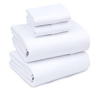 RUVANTI White Sheets Queen Size Bed Set - Comfortable and Super Soft Microfiber Sheets - Queen Sheets Deep Pocket 15" - Lightweight & Easy Care Bed Sheets Queen Size - 4 Pieces - White