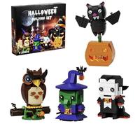 RUVARA Halloween Horror Figure Building Set - Owl Wizard Vampire Bat Pumpkin Ghost Building Blocks Compatible with Lego for Adults, Christmas Home Decor Toy Present for Fan 503Pcs