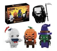 RUVARA Horror Figure Building Set, Pumpkin Ghost Witch Devil Halloween Building Blocks Compatible with Lego for Adults, Present for Fans Christmas Home Decor Toys 530Pcs