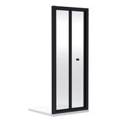 Ruwa 4mm Toughened Safety Glass Bi-Fold Shower Door - 1900 x 700mm - Matt Black - Balterley