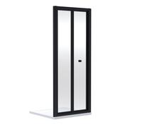 Ruwa 4mm Toughened Safety Glass Bi-Fold Shower Door - 1900 X 800mm - Matt Black - Balterley