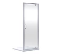 Ruwa 6mm Toughened Safety Glass Reversible Pivot Shower Door - 1900 x 800mm - Chrome - Balterley