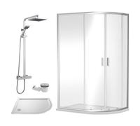 Balterley Offset Right Quadrant Tray Square Shower Waste 1200x 800mm in White Balterley White