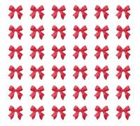 Ruwado 100 Pcs Bow Nails Charms Small 3D 1.1 x 1.1 cm Flatback Acrylic Resin Rhinestones Bowknot Charms for Women DIY Manicure Nail Decoration (Red)