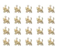 Ruwado 20 Pcs Cat Charms 1.8 x 1.4 cm Cute Metal Small Kitten Pendants for Women DIY Jewelry Making Necklace Bracelets Earring Keychain Scrapbooking Christmas Thanksgiving Supplies (Gold)