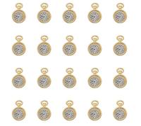 Ruwado 20 Pcs Clock Charms Retro 1.7 X 1.1 cm Fashion Pocket Watch Pendants Supplies for DIY Jewelry Making Necklace Bracelets Keychain Earring Decoration, One Size, Metal, No Gemstone