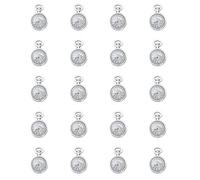 Ruwado 20 Pcs Clock Charms Retro 1.7 X 1.1 cm Fashion Pocket Watch Pendants Supplies for DIY Jewelry Making Necklace Bracelets Keychain Earring Decoration (Antique Silver)