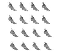Ruwado 30 Pcs Angel Wings Charms for Necklace Bracelets, One Size, Metal, No Gemstone