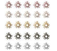 Ruwado 30 Pcs Sun Charms Hollow Metal Vintage Celestial Pendants Beads for Jewelry Making Kit Finding Supplies Bracelets Necklace Earring Key Chain DIY Crafting Project, Metal, metal