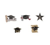 Ruwado 5 Pcs Graduation Safety Pins Set Emblem Souvenir Class of 2026 Congrats Badges Button Lapel Pin for High College School Teacher Students