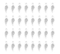 Ruwado 50 Pcs Leaves Charm Cute 2 x 0.7 x 0.15 cm Metal Hollow Autumn Leaf Pendants for DIY Jewelry Making Christmas Hanging Necklace Bracelet Keychain Earring Supplies (Antique Silver)