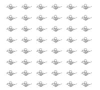 Ruwado 50 Pcs Little Bird Charms 0.7 x 1.3 x 0.4 cm Metal Small Cute Vintage Pendants for DIY Jewelry Making Necklace Bracelets Keychain Key Ring Christmas Decoration (Antique Silver)