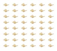 Ruwado 50 Pcs Little Bird Charms 0.7 x 1.3 x 0.4 cm Metal Small Cute Vintage Pendants for DIY Jewelry Making Necklace Bracelets Keychain Key Ring Christmas Decoration (Gold)