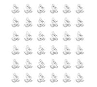 Ruwado 50 Pcs Swan Charms 1.5 X 1.2 X 0.3 cm Cute Small Vintage Metal Charms for DIY Jewelry Making Kit Finding Crafting Scrapbooking Necklace Bracelets Keychain Earring Décor (Antique Silver)