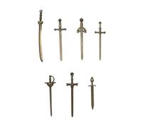 Ruwado 7 Pcs Sword Charms Large Vintage Multi Style Pendants Bookmarks for Women DIY Jewelry Making Keychain Scrapbooking Book Lover Reading Crafting Supplies (Bronze)
