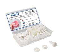 RuWfpz Doll Joints for Amigurumi Crochet 15mm - 20 Set Plastic Toy Safety Joints for Stuffed Animals, White Movable Doll Crafts Teddy Bear Joints for Arm Leg Neck