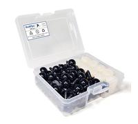 RuWfpz Safety Eyes for Crochet Toys Amigurumi 16mm 100Pcs - Doll Teddy Bear Eyes with Washers, Black Plastic Crochet Safety Eyes for Toy Making Plush Crocheting Crafting