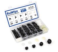 RuWfpz Safety Eyes for Crochet Toys Amigurumi 18-30mm - 4 Sizes Doll Teddy Bear Eyes with Washers, 80Pcs Black Plastic Crochet Safety Eyes for Toy Making Plush Crocheting Crafting