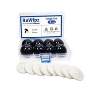 RuWfpz Safety Eyes for Crochet Toys Amigurumi 40mm - 8Pcs Doll Teddy Bear Eyes with Washers, Black Plastic Crochet Safety Eyes for Toy Making Plush Crocheting Crafting