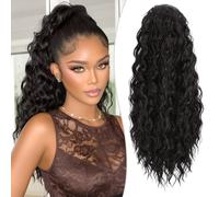 RUWISS Curly Drawstring Ponytail Extension for Black Women,20 inch Afro Kinky Ponytail Synthetic Hairpiece for Daily Party Use, 4#