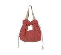 RUWLFE 1/2pc Lunch Bag Corduroy Canvas Box Drawstring Picnic Tote Cotton Cloth Small Handbag Dinner Container Food Storage Bags for Lunch(Color4,2pc)