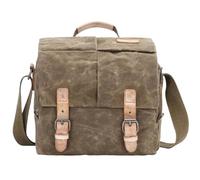 RUWLFE Camera Bag Canvas DSLR Camera Bag, Camera Messenger Bag for Photographers,Travel Waterproof Shoulder Camera Case for Men Women(Khaki)