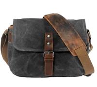 RUWLFE Camera Bag Retro Camera Bag Waterproof Photography Packages DSLR Shoulder Sling Case for Canvas Micro Single Messenger Men(Dark Gray)