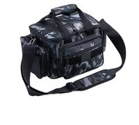 RUWLFE Fishing Bag Waterproof Storage Bags 600D Oxford Fabric High Capacity Tourist Mountain Hiking Backpack Long-Lasting Fishing Gear Bags(Black Gray A)