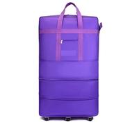 RUWLFE Rolling Duffle Bag With Wheels Large Capacity Airline Checked Bag Rolling Packing Cubes Moving Universal Wheel Oxford Foldable Luggage Storage Travel Bag(Purple 95X48X28)