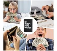 Ruwshuuk 100 Day Savings Challenge Binder | 100 Envelopes Savings Challenge - Offices & School Supplies for Financial Freedom Family Expense Tracking Income Tracking Budgeting