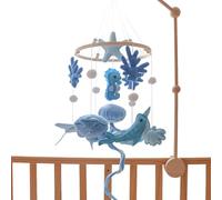 Ruwshuuk Baby Mobile for Crib,Nursery Mobile Hangable - Sensory Development Toy Marine Theme for Stroller Childcare Provider New Parents Playpen Ceiling Photo Props Nursery Room