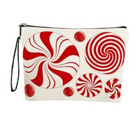 Ruwshuuk Christmas Candy Makeup Bag | Cosmetic Toiletry Bag - Waterproof Cosmetic Toiletry Bag, Spacious Zipper Cosmetic Pouch with Carrying Strap for Women Christmas