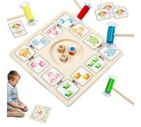 Ruwshuuk Matching Chess Game | Wooden Fine Motor Skill Toy,Preschool Educational Activities with 96 Cards 3 Dice 4 Suction Sticks, Early Learning Toy for Boys Girls Ages 4+