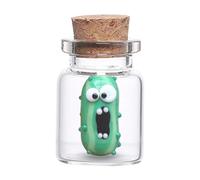 Ruwshuuk Miniature Glass Screaming Pickle in a Bottle | Glass Screaming Pickle Jars | Tiny Glass Screaming Pickles in a Bottle, Funny Emotional Support Pickle for Home Decoration
