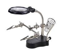 Ruwshuuk Solder Helping Hands - Magnifying Soldering Stand | Adjustable Tool with Led Light Alligator Clips for Circuit Board Assembly Electronics Repair Component Testing Workshop