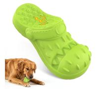 RUXAN Squeaky Dog Chew Toy Indestructible, Interactive Slippers Shape Dog Toy for Boredom Relief & Teeth Cleaning, Tough Durable Dog Toys for All Breeds - Green