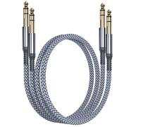 RUXELY 6.35mm TRS Instrument Cable 1M 2-Pack,Straight 1/4 Inch Male Jack Stereo Audio Interconnect Cord,6.35 Balanced Lead Line for Electric Guitar,Bass,Keyboard,Mixer,Amplifier,Amp,Speaker,Equalizer